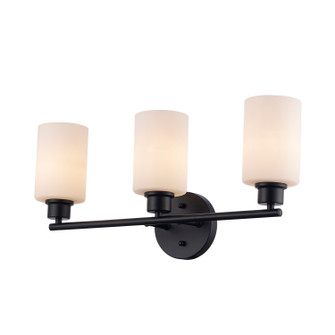 Kai Three Light Vanity in Black / Frosted (110|72023 BK-FR)