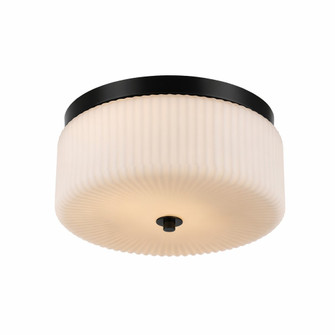 Quartz Quarters Two Light Flush Mount in Black / Frosted (110|16232 BK-FR)