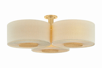 Miller Nine Light Flush Mount in Aged Brass (428|H1153609-AGB)