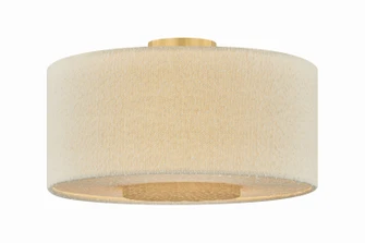 Miller Three Light Flush Mount in Aged Brass (428|H1153503-AGB)