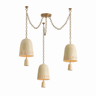 Omi Three Light Chandelier in Patina Brass (70|3635-PBR/CIC)