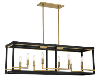 Union Estates Eight Light Island Pendant in Coal And Soft Brass (7|2118-726)