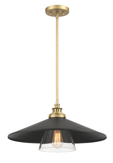 Segan One Light Mini Pendant in Coal & Soft Brass (Painted) (7|1406-758)