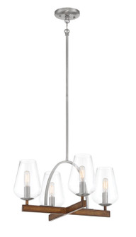 Birnamwood Four Light Convetible Chandelier / Semi Flush in Koa Wood w/Pewter (7|1064-699)