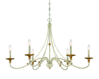 Westchester County Six Light Chandelier in Farm House White With Gilded G (7|1046-701)