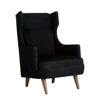 Budell Chair in Noir Nubuck/Dark Walnut (314|FRU16)