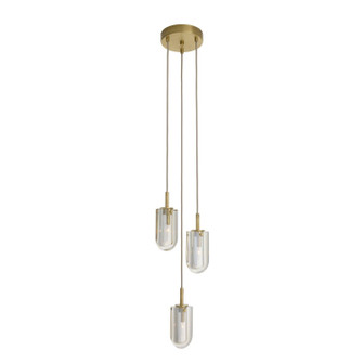 Javier Three Light Chandelier in Champagne/Antique Brass (314|DPC29)