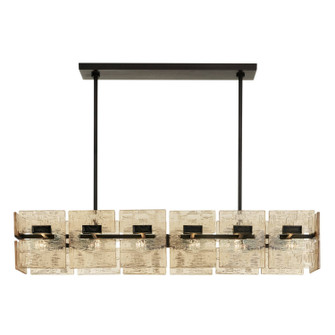 Vetrina Six Light Linear Chandelier in Molten Umber/English Bronze (314|DLC49)