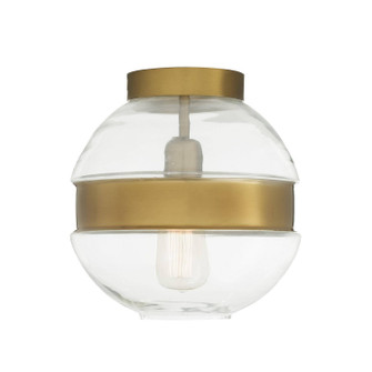 Garrison One Light Flush Mount in Clear/Antique Brass (314|DFI12)