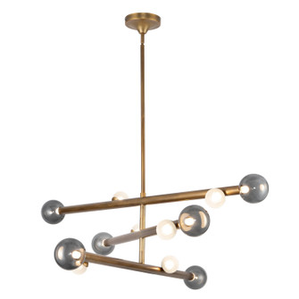 Reese LED Chandelier in Vintage Brass/Smoked Glass (347|CH32848-VB/SM)