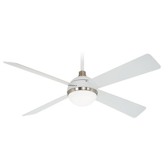 Orb 54'' Ceiling Fan in Flat White With Brushed Nickel (15|F623L-WHF/BN)