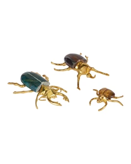 Beetle Colony Set of 3 in Polished Brass / Natural (142|1200-1118)