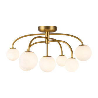 Fiona Seven Light Flush Mount in Brushed Gold/Opal Glass (452|SF686027BGOP)