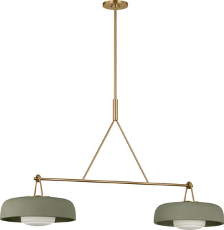 Liora Two Light Linear Chandelier in Estate Brass (454|SCRJLS171EBSSSOEG)