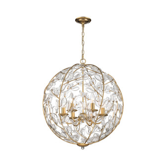Bridget Six Light Chandelier in Soft Gold (60|BGT-335-SG-CL)