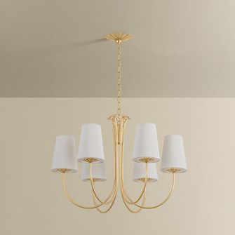 Weiland Six Light Chandelier in Vintage Gold Leaf (67|F5728-VGL)