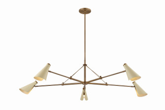 Andersen Five Light Chandelier in Patina Brass (67|F4369-PBR/SSD)