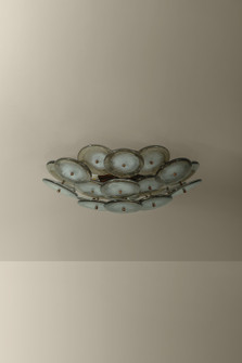 Wassama Four Light Flush Mount in Patina Brass (67|C5220-PBR)