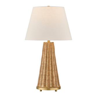 Eleanor One Light Table Lamp in Brass and Wicker (51|11-CD27)