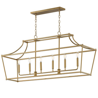Clifton Six Light Linear Pendant in Natural Aged Brass (16|25317NAB)