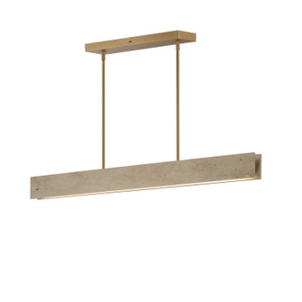 Lintel LED Linear Pendant in Travertine / Natural Aged Brass (86|E26266-TVNAB)