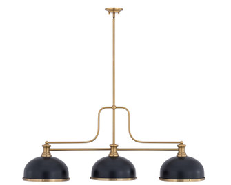 Melange Three Light Billiard in Heritage Brass (224|725-3HBR-D12MB+HBR)