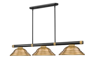 Vanguard Three Light Billiard in Matte Black + Rubbed Brass (224|3050-3MB-RB-SRB)