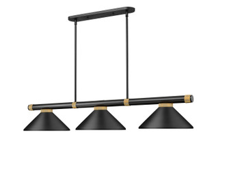 Vanguard Three Light Billiard in Matte Black + Rubbed Brass (224|3050-3MB-RB-MMB)