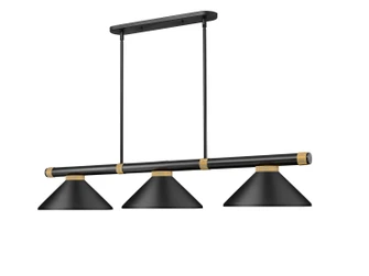 Vanguard Three Light Billiard in Matte Black + Rubbed Brass (224|3050-3MB-RB-MMB)