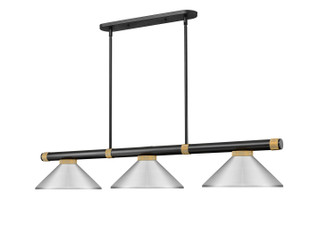 Vanguard Three Light Billiard in Matte Black + Rubbed Brass (224|3050-3MB-RB-MBN)