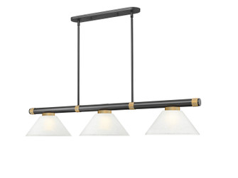 Vanguard Three Light Billiard in Matte Black + Rubbed Brass (224|3050-3MB-RB-AWL14)
