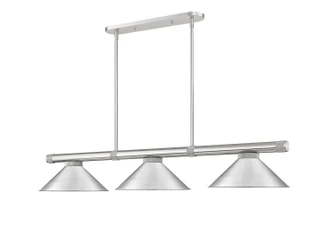 Vanguard Three Light Billiard in Brushed Nickel (224|3050-3BN-BN15)