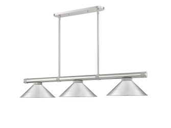 Vanguard Three Light Billiard in Brushed Nickel (224|3050-3BN-BN15)