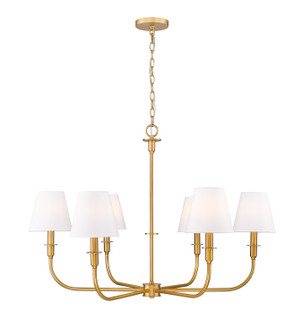 Tova Six Light Chandelier in Rubbed Brass (224|3049-32RB)