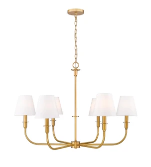 Tova Six Light Chandelier in Rubbed Brass (224|3049-32RB)