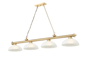 Cordon Four Light Billiard in Heritage Brass (224|2306-4HBR-DWL14)