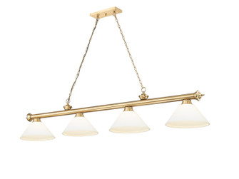 Cordon Four Light Billiard in Heritage Brass (224|2306-4HBR-AMO14)