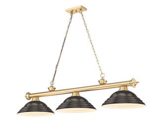 Cordon Three Light Billiard in Heritage Brass (224|2306-3HBR-SBRZ)