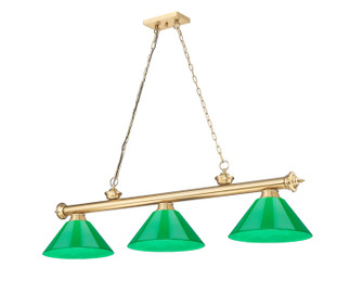 Cordon Three Light Billiard in Heritage Brass (224|2306-3HBR-PGR)