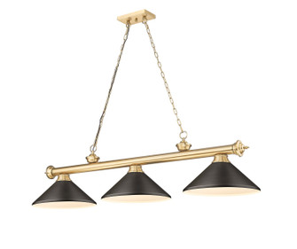 Cordon Three Light Billiard in Heritage Brass (224|2306-3HBR-MBRZ)