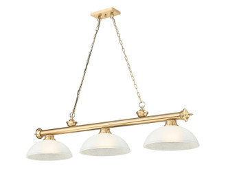 Cordon Three Light Billiard in Heritage Brass (224|2306-3HBR-DWL14)