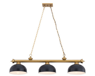 Cordon Three Light Billiard in Heritage Brass (224|2306-3HBR-D13MB)
