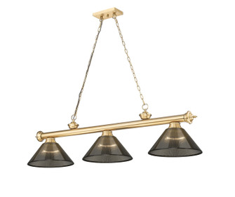 Cordon Three Light Billiard in Heritage Brass (224|2306-3HBR-ARS)