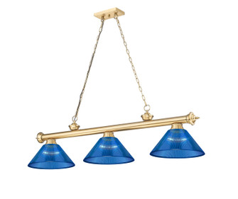 Cordon Three Light Billiard in Heritage Brass (224|2306-3HBR-ARDB)