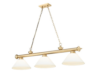 Cordon Three Light Billiard in Heritage Brass (224|2306-3HBR-AMO14)