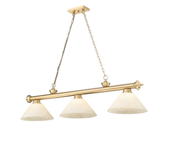 Cordon Three Light Billiard in Heritage Brass (224|2306-3HBR-AGM14)