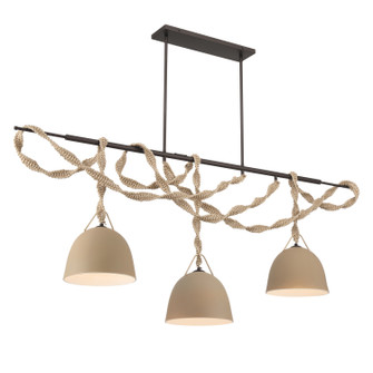 Cordón Three Light Linear Chandelier in Dark Bronze (7|16067-860)