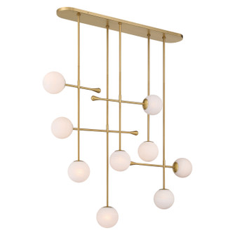 Ursolus Nine Light Linear Chandelier in Legacy Brass (7|10149-732)