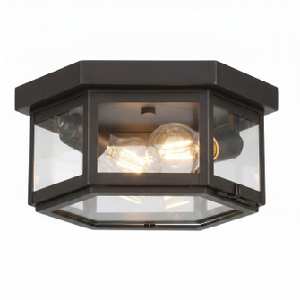 Branford Two Light Semi Flush Mount in Dark Brass (405|91132-DB-CL)