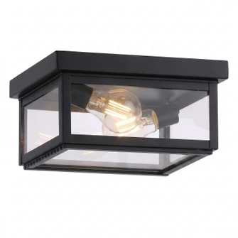 Branford Two Light Semi Flush Mount in Matte Black (405|91122-BK-CL)